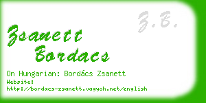 zsanett bordacs business card